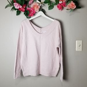 Topshop wide V neck pink sweater size 8-10 (M) NWT